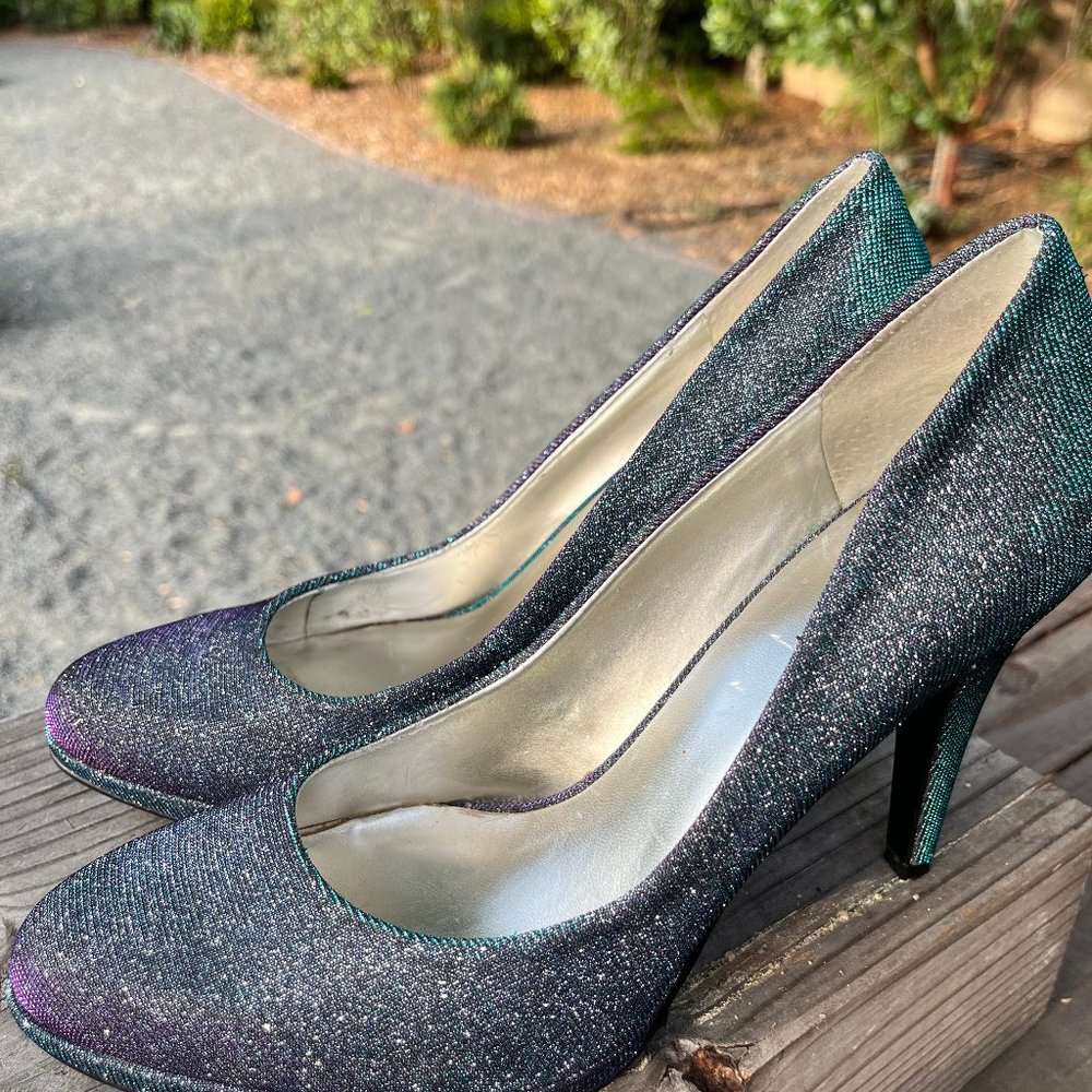 Nine West Chameleon Heels , Sparkle Heels Holiday Party Shoes, New Years  Heels
